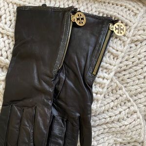 💕NWOT Tory Burch genuine chocolate brown leather gloves